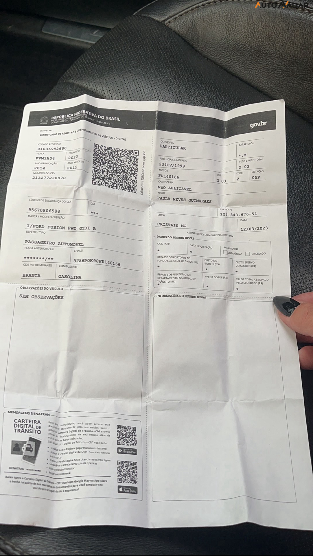 FORD FUSION 2.0 TITANIUM PLUS 16V GASOLINA 4P AUTOMATICO