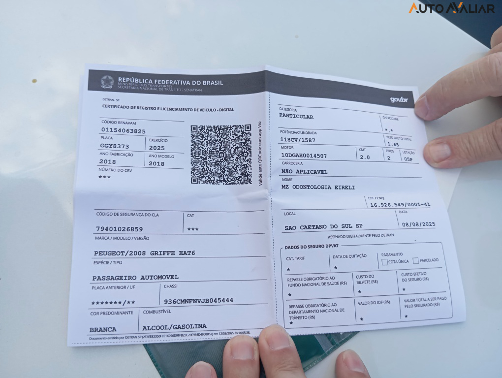 PEUGEOT 2008 1.6 16V FLEX GRIFFE 4P AUTOMATICO