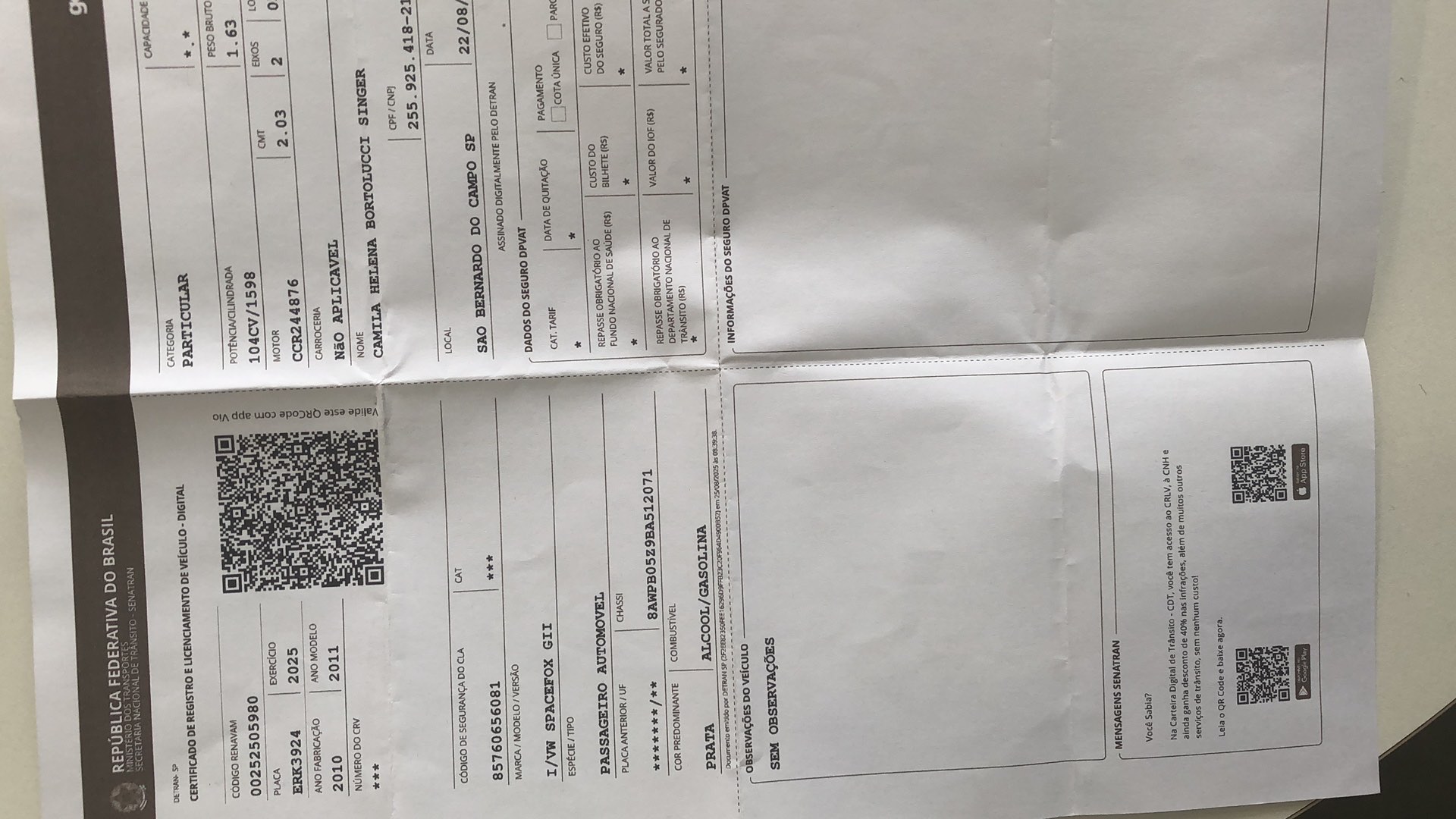 VOLKSWAGEN SPACEFOX 1.6 MI 8V FLEX 4P MANUAL