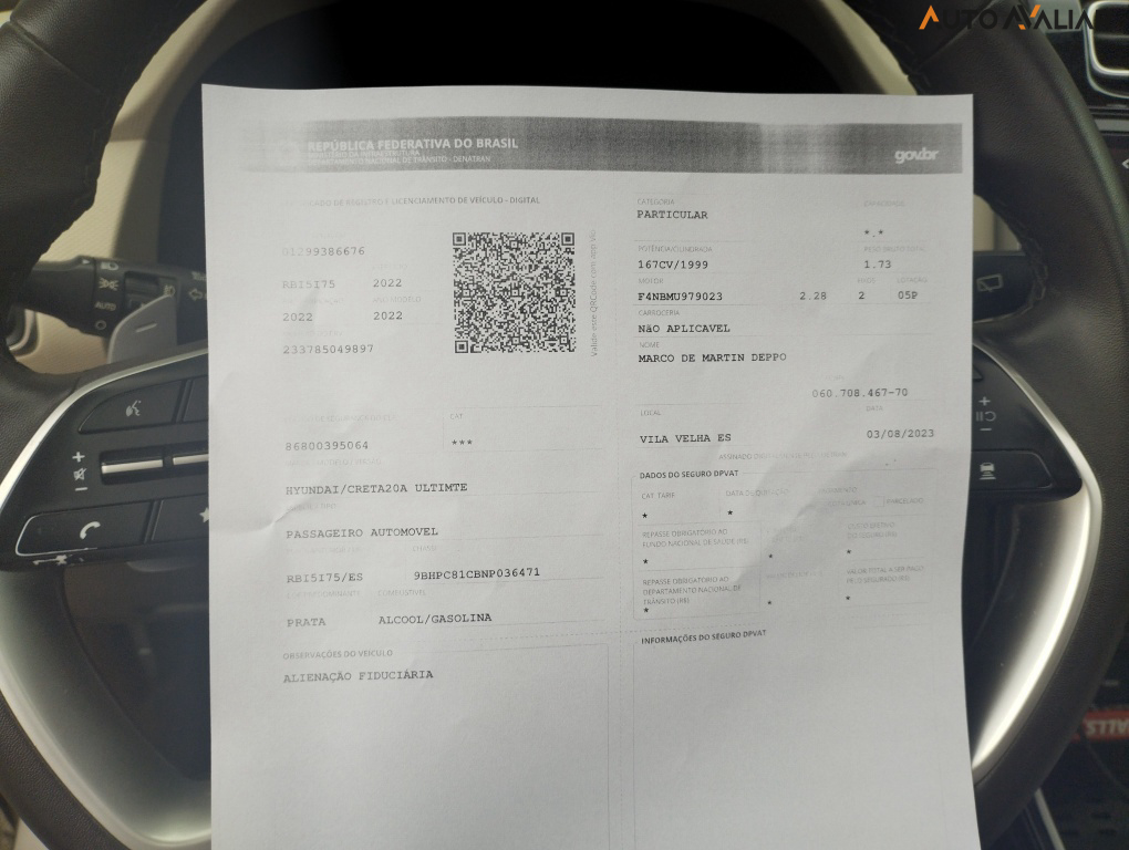 HYUNDAI CRETA 2.0 FLEX ULTIMATE AUTOMÁTICO