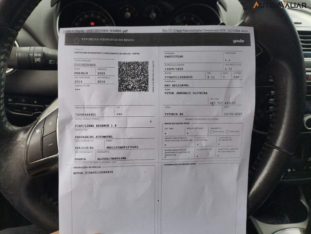 FIAT LINEA 1.8 ESSENCE 16V FLEX 4P AUTOMATIZADO