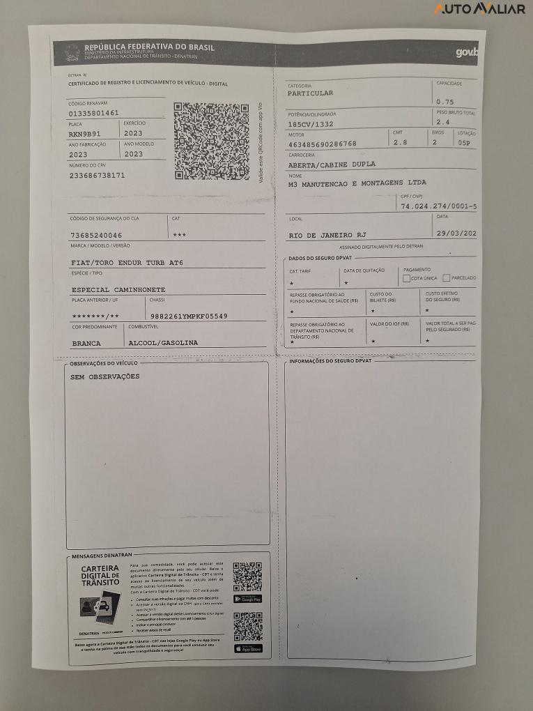 FIAT TORO 1.3 TURBO 270 FLEX ENDURANCE AT6