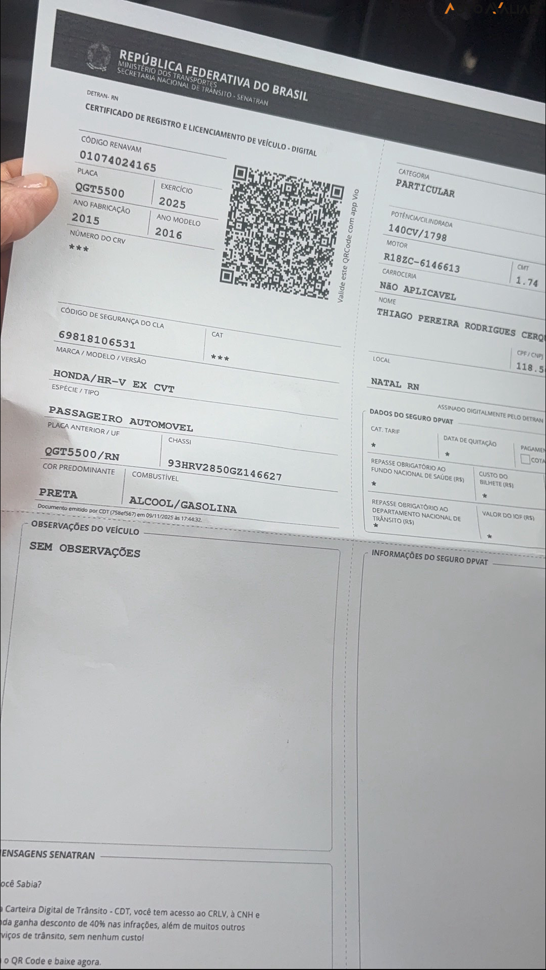 HONDA HR-V 1.8 16V FLEX EX 4P AUTOMATICO