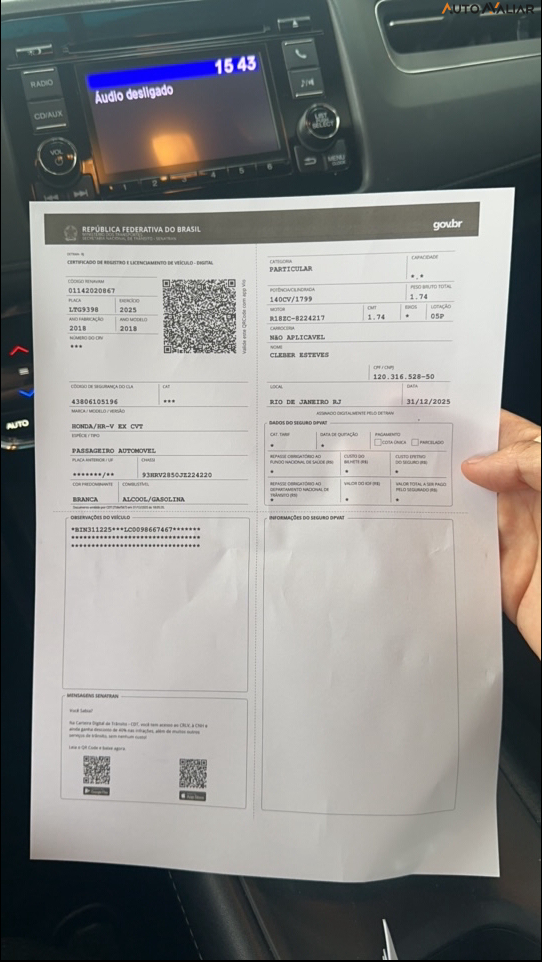 HONDA HR-V 1.8 16V FLEX EX 4P AUTOMATICO