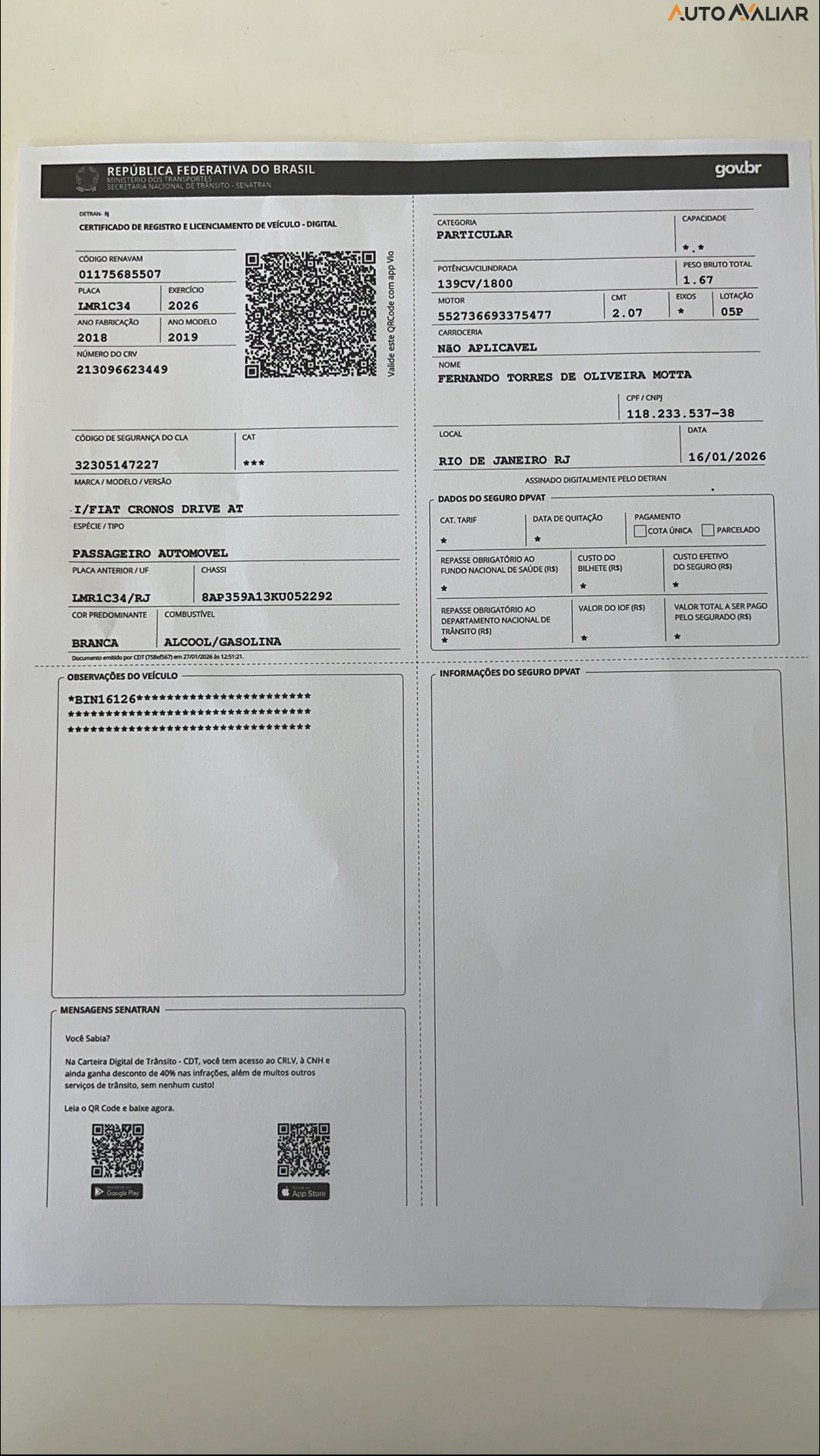 FIAT CRONOS 1.8 E.TORQ FLEX DRIVE AT6