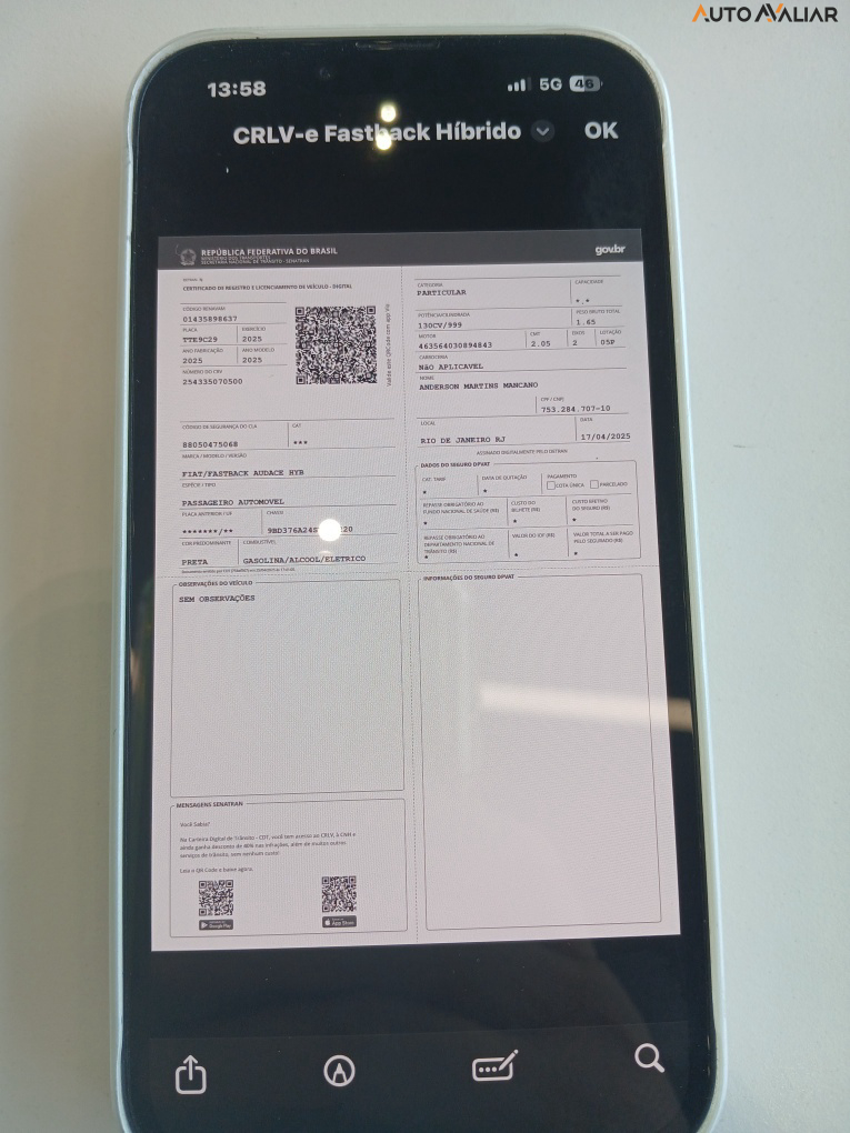 FIAT FASTBACK 1.0 TURBO 200 HYBRID AUDACE CVT