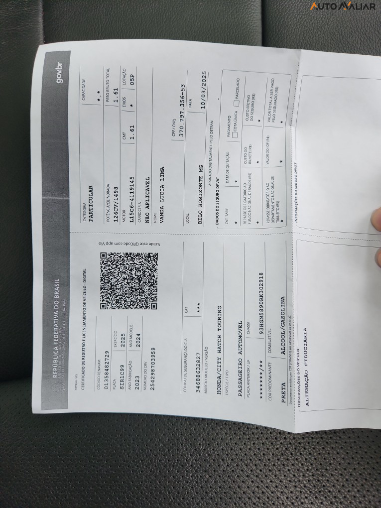 HONDA CITY 1.5 I-VTEC FLEX HATCH TOURING CVT