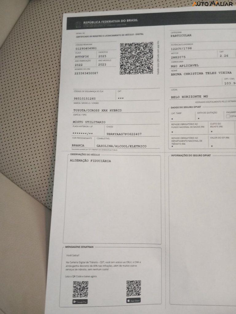 TOYOTA COROLLA CROSS 1.8 VVT-I HYBRID FLEX XRX CVT