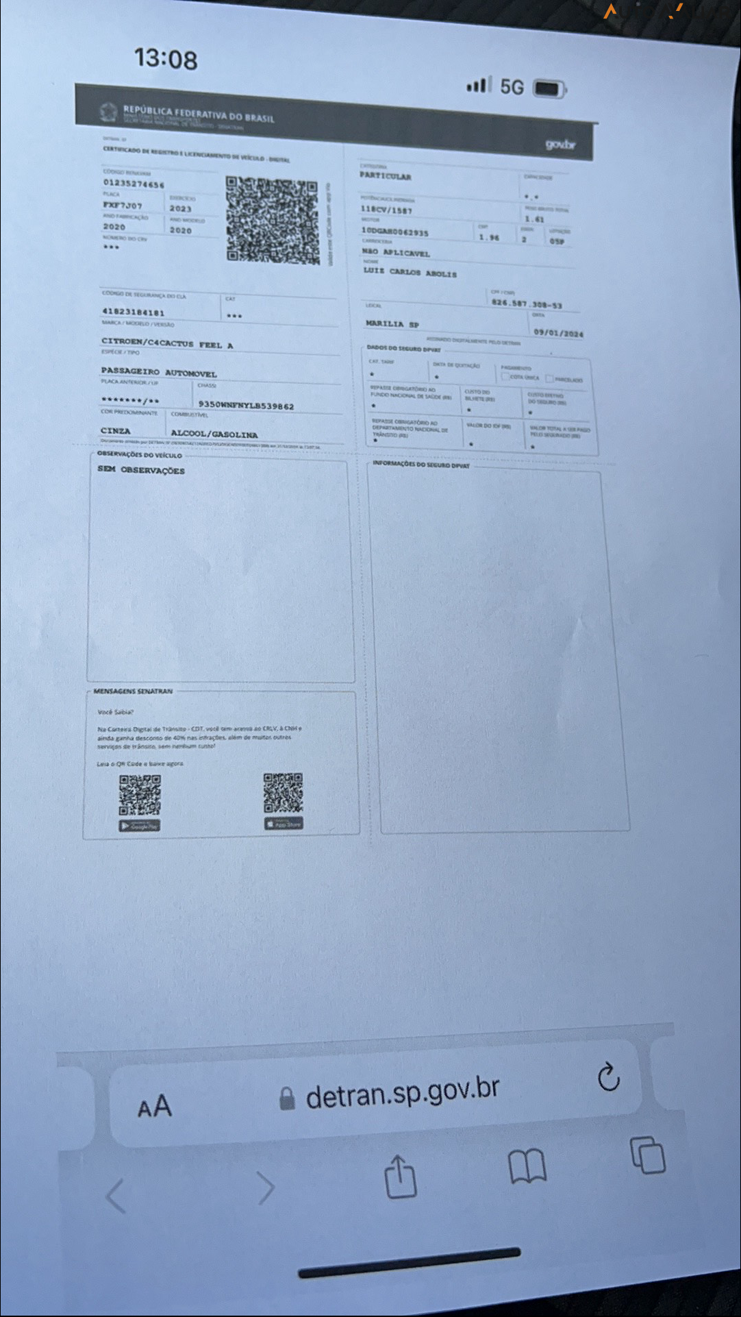 CITROEN C4 CACTUS 1.6 VTI 120 FLEX FEEL EAT6