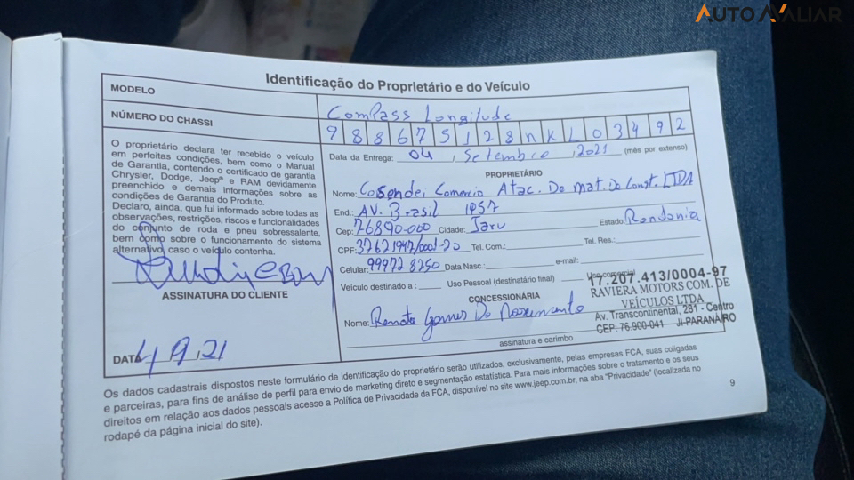 JEEP COMPASS 2.0 TD350 TURBO DIESEL LONGITUDE AT9