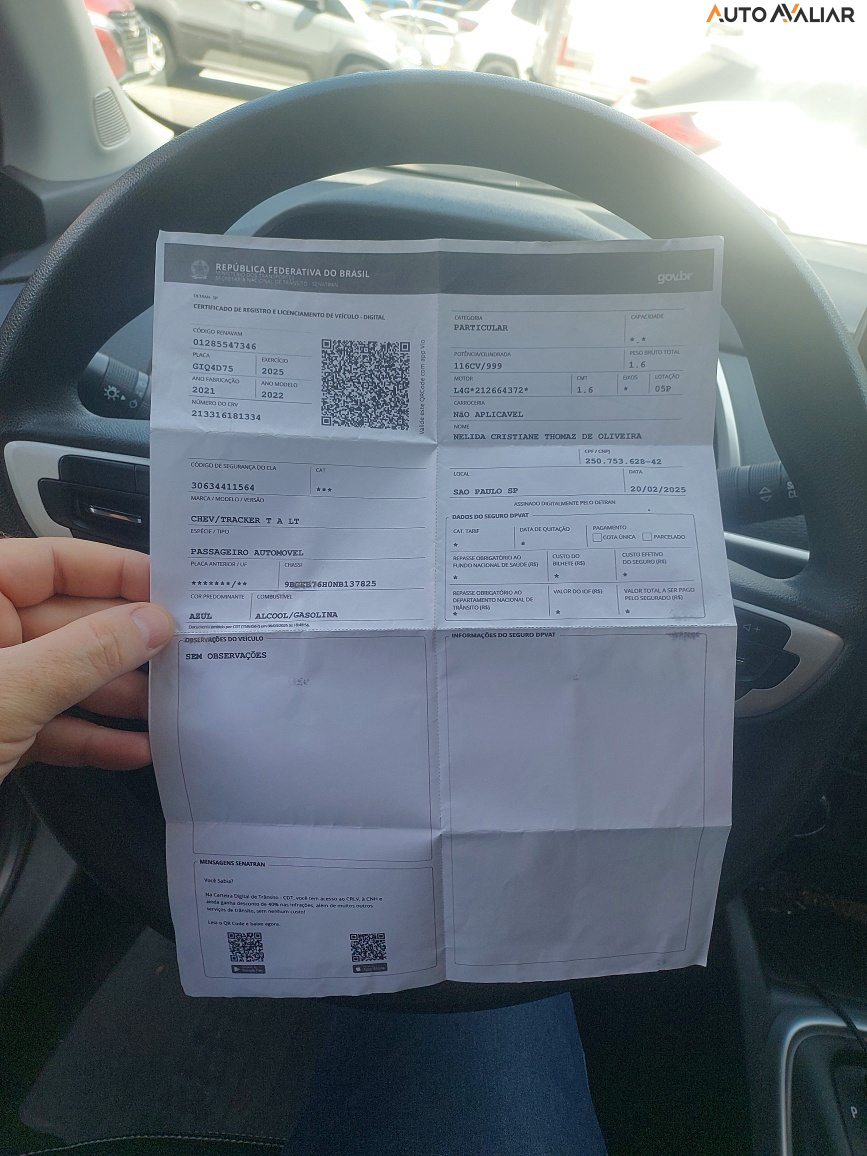 CHEVROLET TRACKER 1.0 TURBO FLEX LT AUTOMATICO