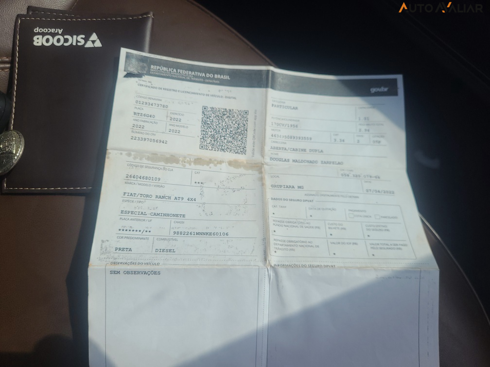 FIAT TORO 2.0 16V TURBO DIESEL RANCH 4WD AT9