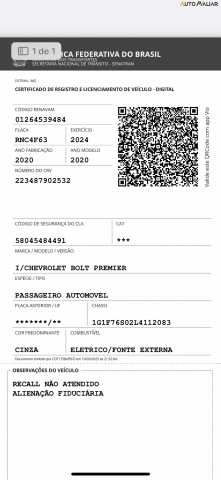 CHEVROLET BOLT EV 60 ELETRICO