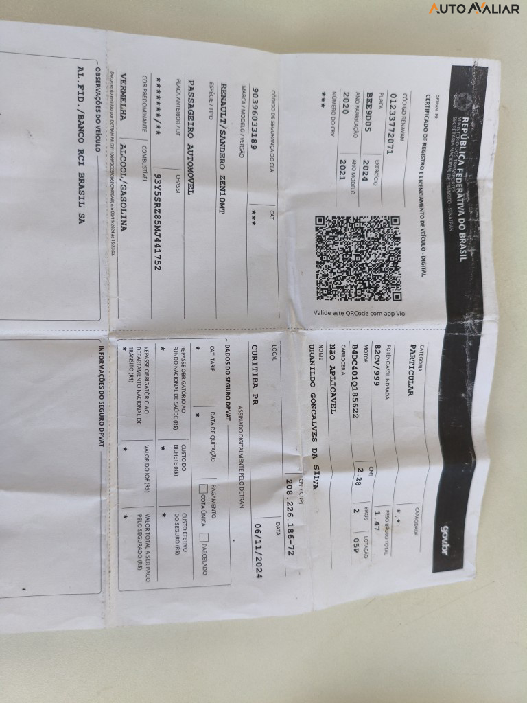 RENAULT SANDERO 1.0 12V SCE FLEX ZEN MANUAL