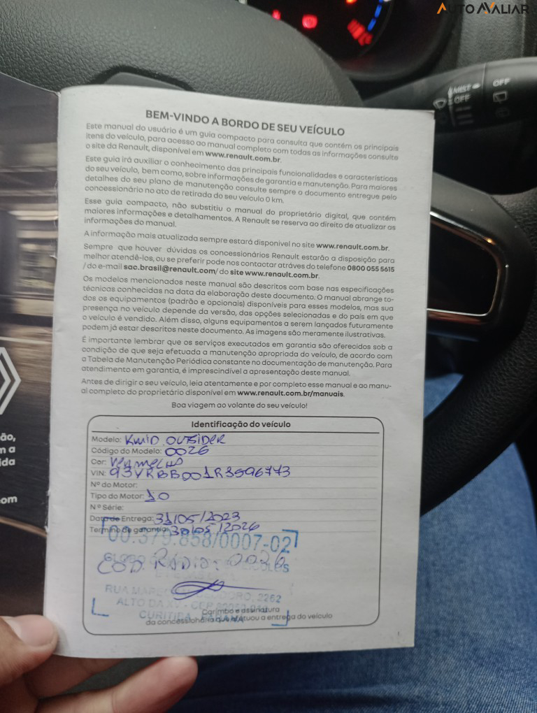 RENAULT KWID 1.0 12V SCE FLEX OUTSIDER MANUAL