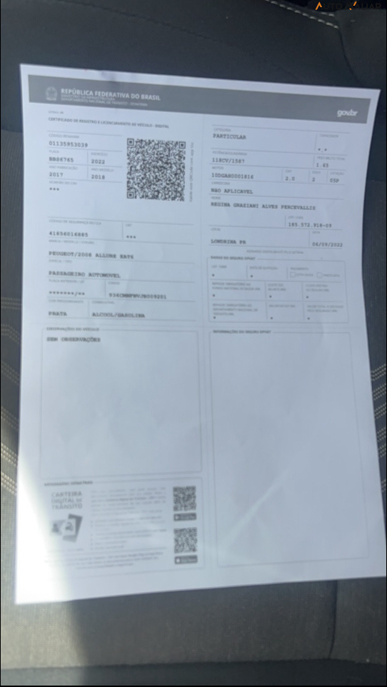 PEUGEOT 2008 1.6 16V FLEX ALLURE 4P AUTOMATICO