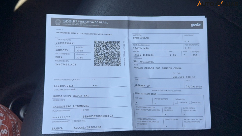 HONDA CITY 1.5 I-VTEC FLEX HATCH EXL CVT