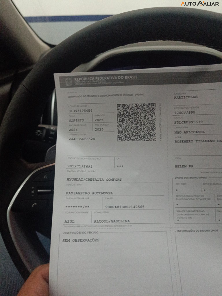 HYUNDAI CRETA 1.0 TGDI FLEX COMFORT AUTOMÁTICO